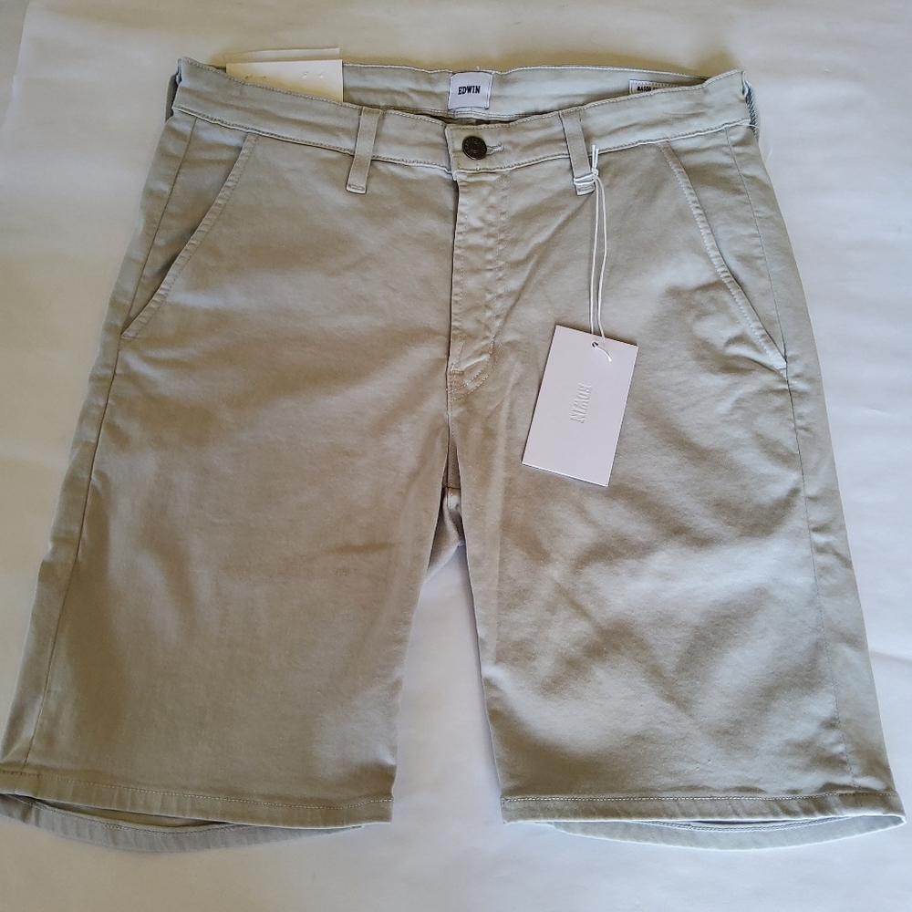 New Edwin Men's Slim Chino Khaki Mason Shorts